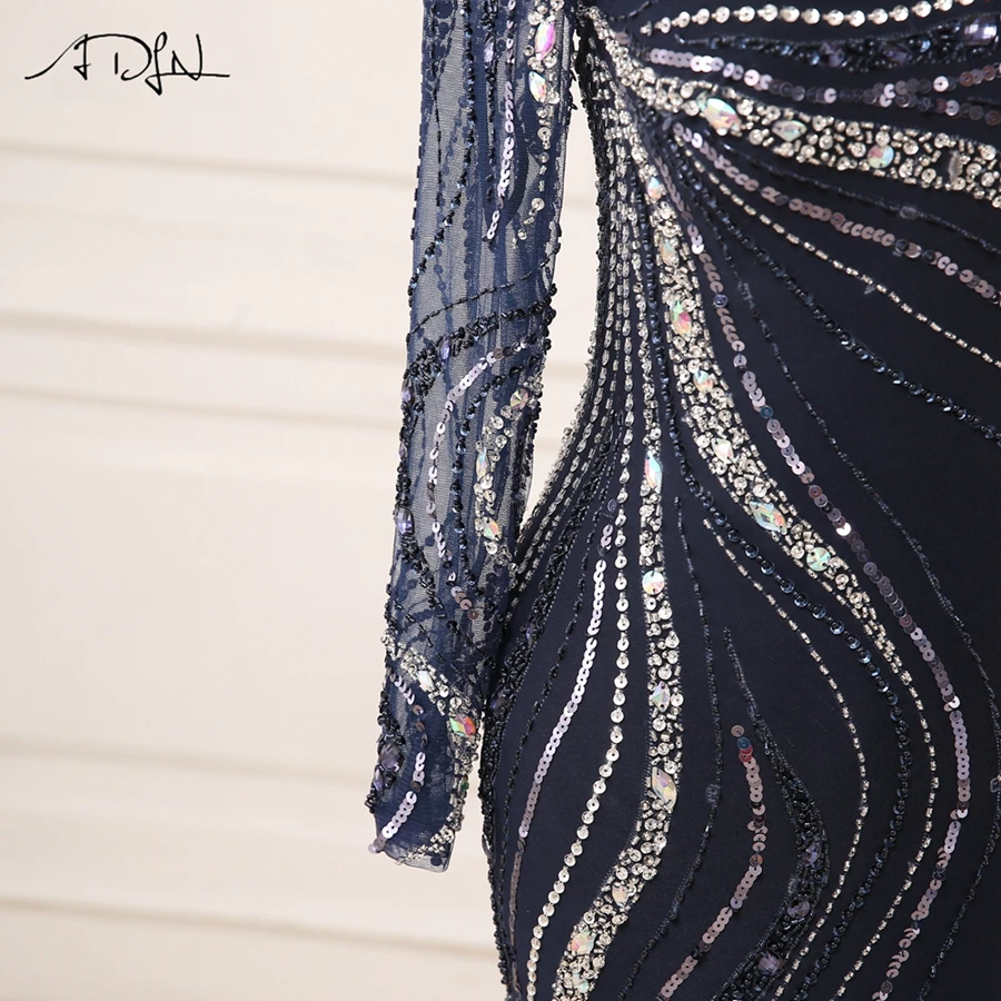 ADLN Evening Dress Long Sparkling New One-Shoulder Women Elegant Crystals Sequin Mermaid Maxi Evening Party Gown Dress