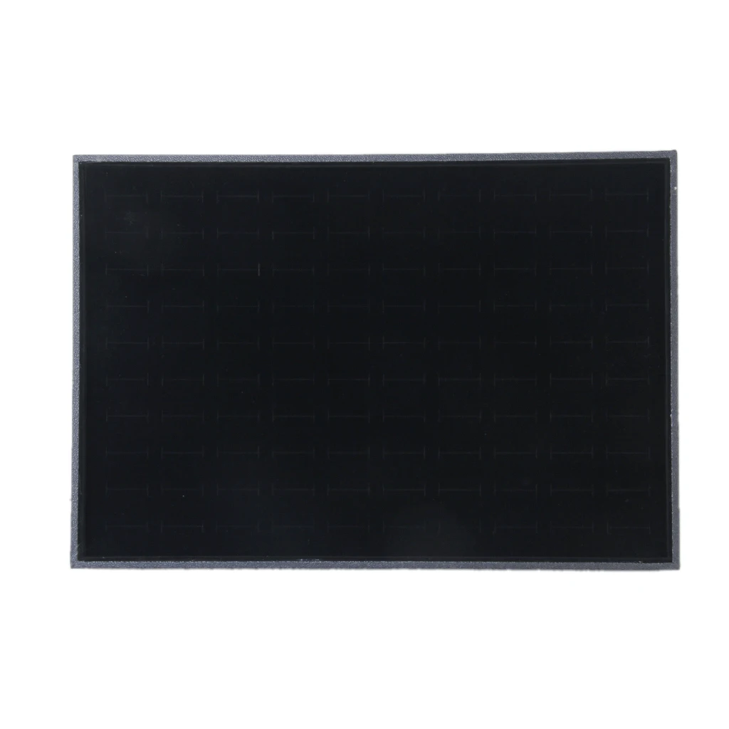 Черный бархат кольцо Дисплей Коробка для хранения Организатор Серьги Держатель