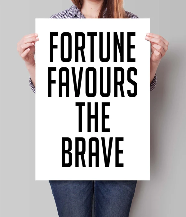 Художественный Декор на стену Fortune Favours The Brave мотивирующая Цитата типографская