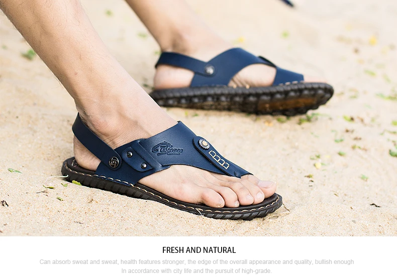 summer men's leather sandals man slippers comfortable outdoor hiking non-slip beach sandals for men