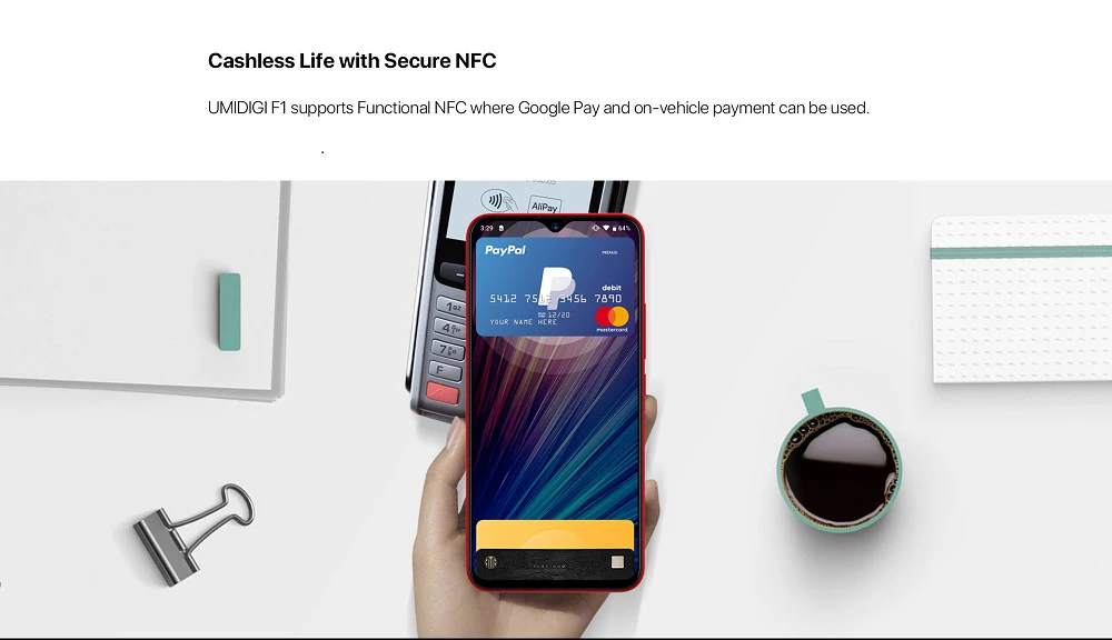UMIDIGI F1 Play 6,3 ''Android 9,0 4G смартфон Helio P60, четыре ядра, 2,0 ГГц, 6 ГБ ОЗУ, 64 Гб ПЗУ, датчик отпечатков пальцев, мобильный телефон