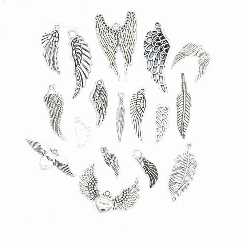 

17 шт./компл. Ассорти тибетский серебряный угол крыло очарование сплав Смешанная подвеска в виде пера для DIY ожерелье браслет ювелирные издел...