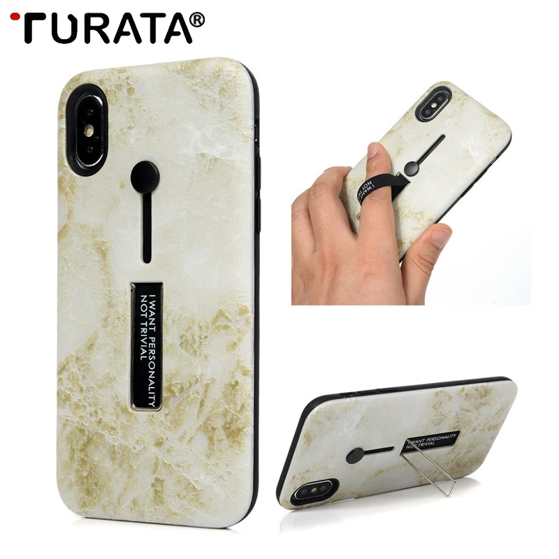 Turata красочный мраморный чехол для телефона iphone 6 S 7 8 Plus X крышка модный стрейч