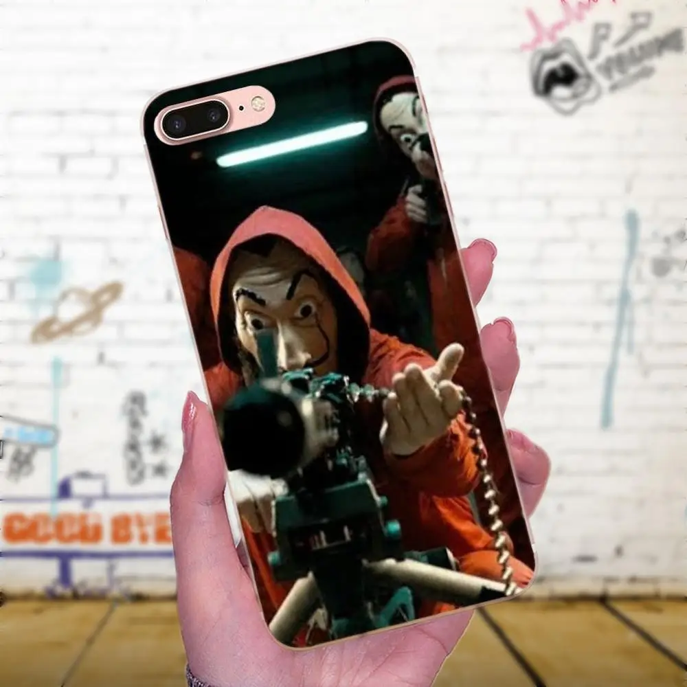 Модный чехол для телефона из ТПУ Apple iPhone X XS Max XR 4 4S 5 5C 5S SE 6 6S 7 8 Plus La Casa De Papel |