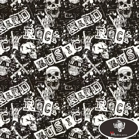 New arrival &quotHard Rock Music&quot Skull Aqua Print Film Hydrographic Water Transfer Printing HFD123 Width 0.5M | Автомобили и