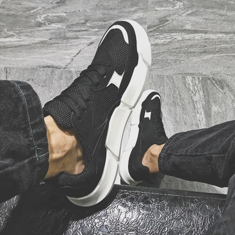 Fashion Men Casual Shoes for Summer Breathable Mesh Lace-up Sneakers Wear Resistant Anti-skid Platform Male Flat Tenis Footwear | Обувь