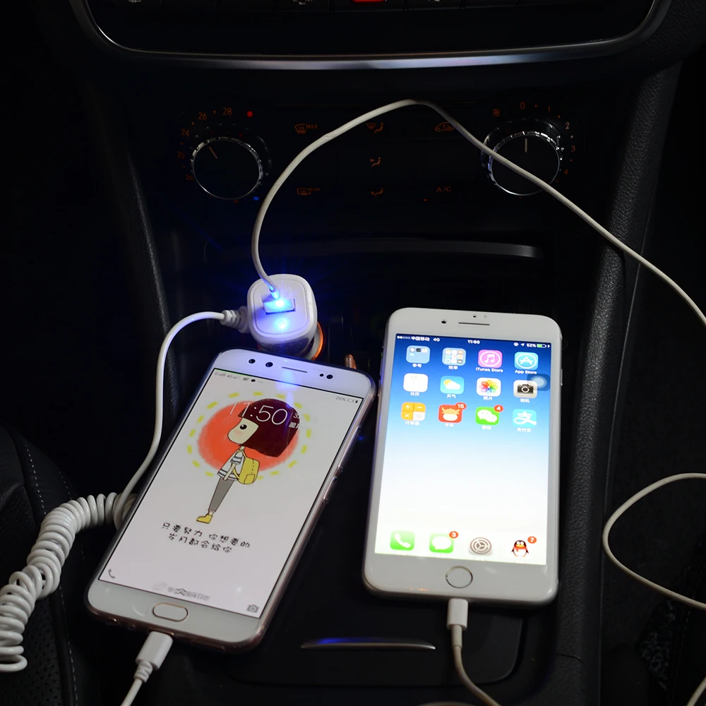 Универсальное автомобильное зарядное устройство USB 5 в 2.0A, прикуриватель, автомобильное зарядное устройство с DC12V-24V USB, зарядное устройство с разъемом+ зарядная линия на базе Android