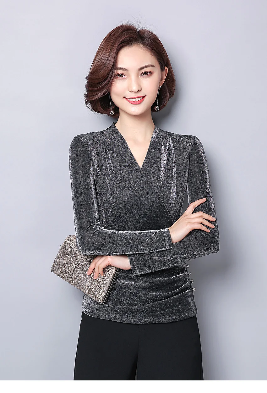 FGLAC, женская футболка, модная, повседневная, длинный рукав, blusas, плюс размер, 5XL, сплошной цвет, винтажные топы, велюр, весна, женская футболка