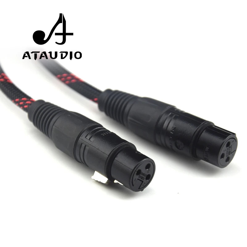 Аудиокабель ATAUDIO Hi Fi 2RCA с разъемом папа на 2XLR мама end 4N OFC двойной XLR RCA папа|audio