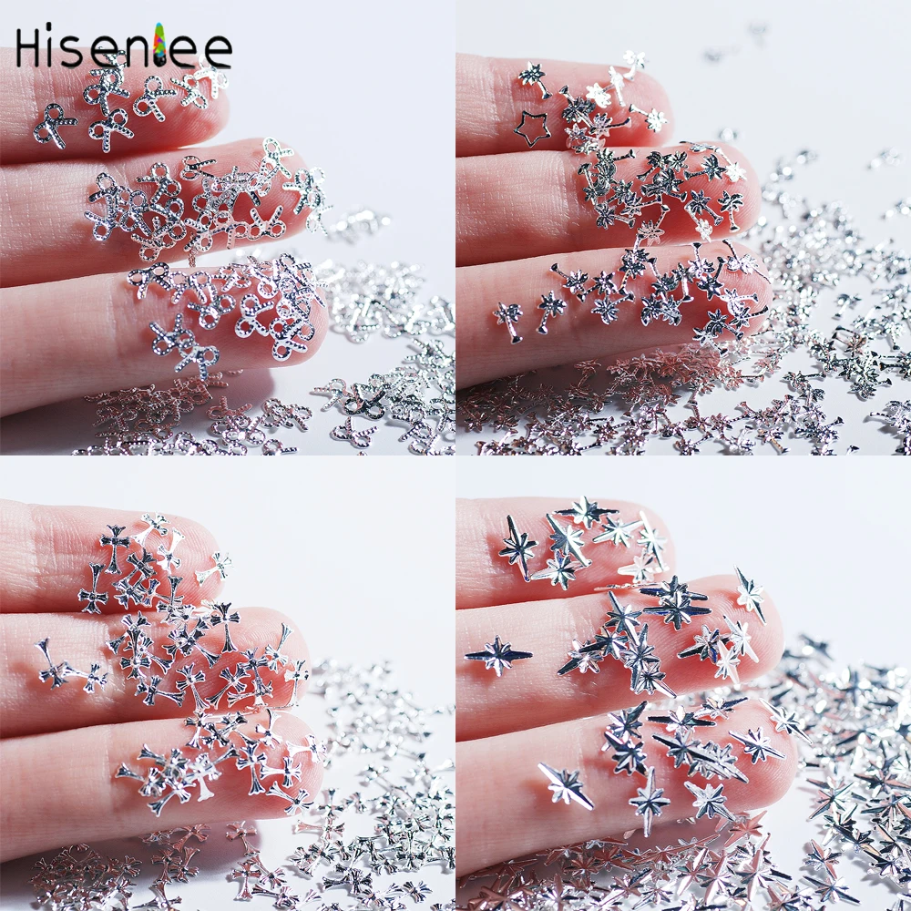 Более популярных моделей мини серебристого металла заклепки 3D моды DIY nail art