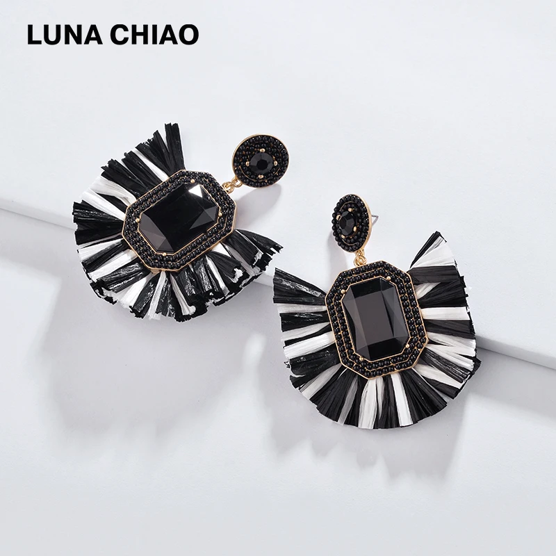 Женские серьги из рафии LUNA CHIAO новые модные подвески ювелирные изделия весна лето