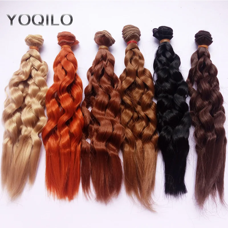 

6PCS/LOT SD BJD Hair Wig Natural Colors Curly Doll Hair DIY 25CM