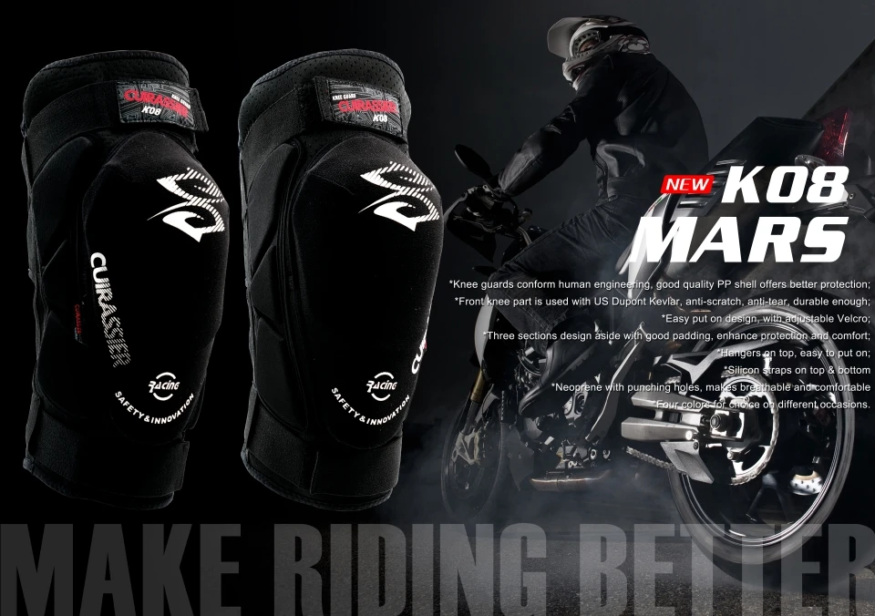 Cuirassier K08 мотоциклетные Наколенники Защита колен для мотокросса защита MTB защитный наколенник мото наколенник поддержка шестерни