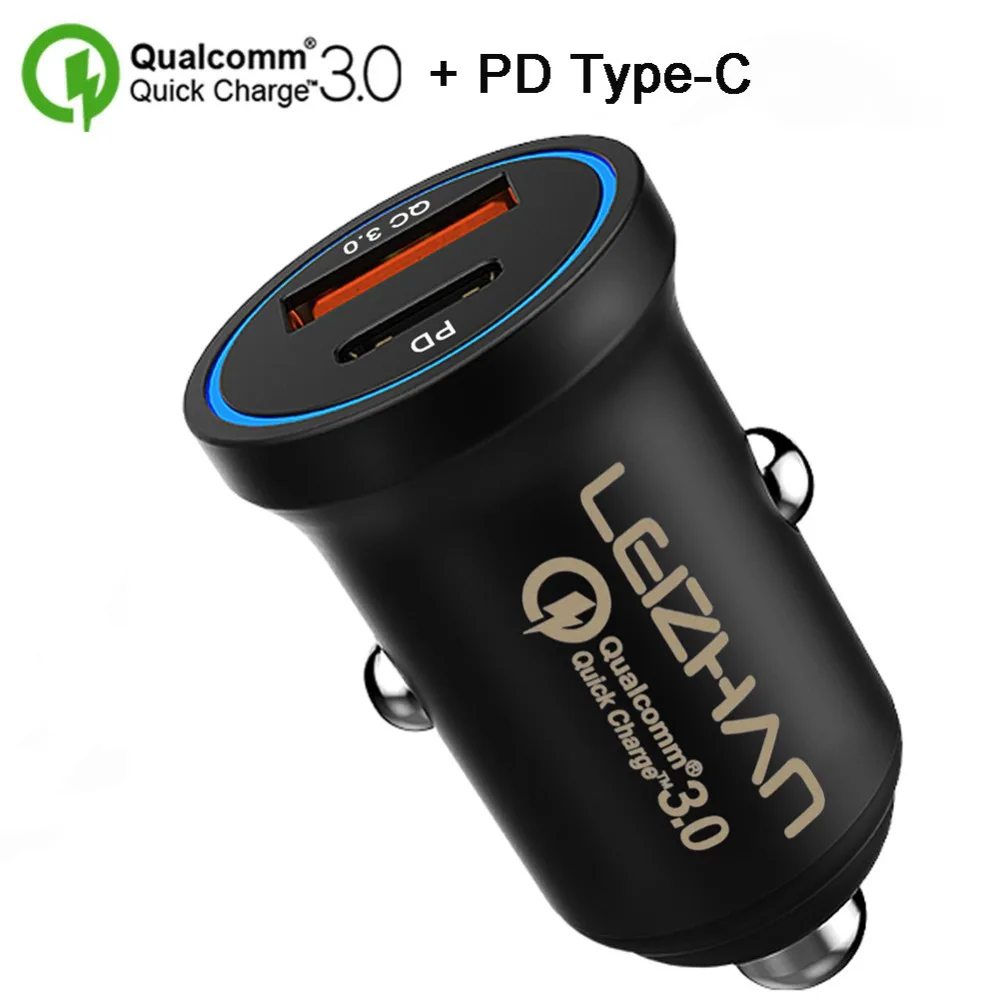 LEIZHAN USB C автомобильное зарядное устройство PD 4 0 тип c быстрая зарядка QC3.0 быстрое