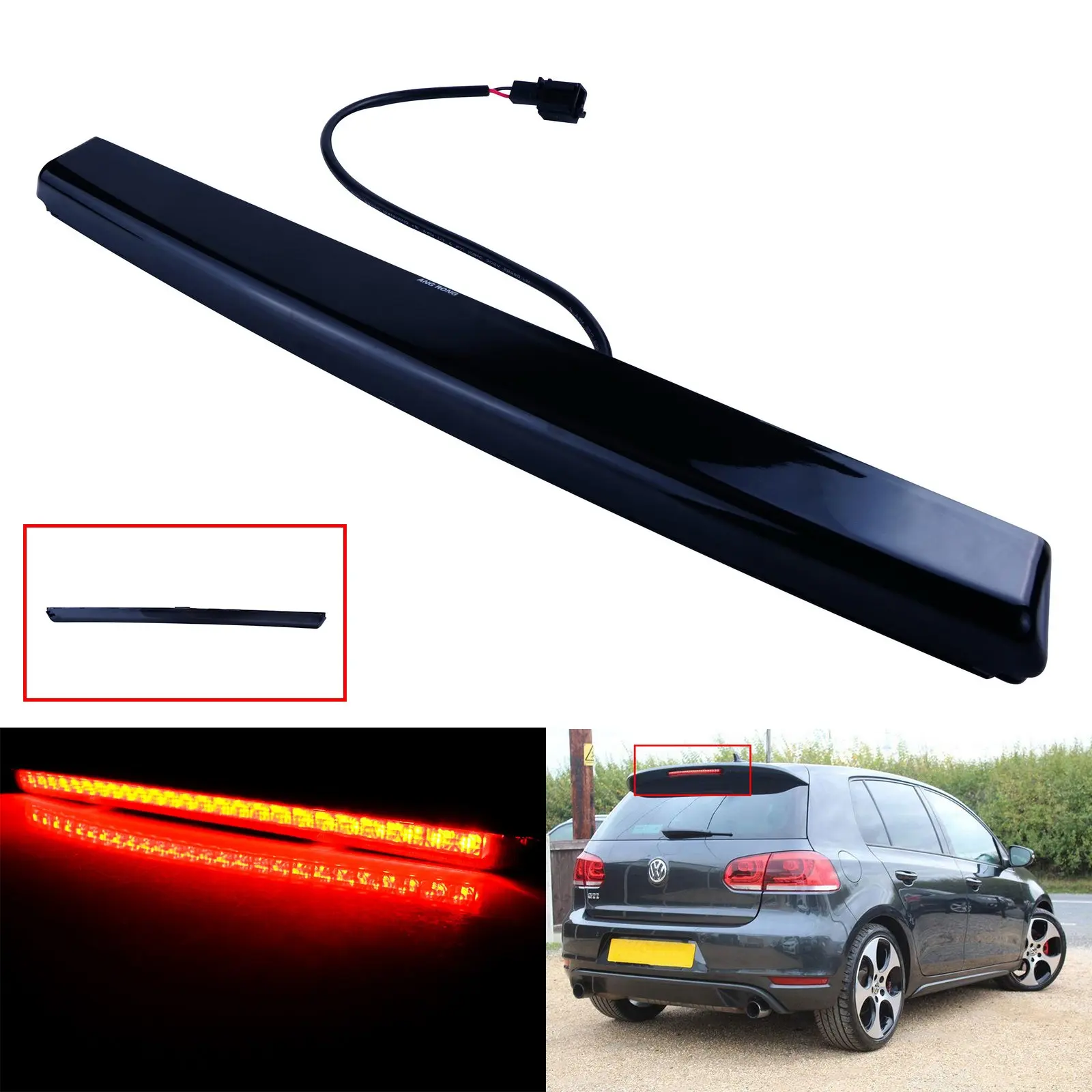 

ANGRONG Black Lens LED High Level Brake Stop Light For VW Golf V GTI R32 Passat R36 Polo 9N