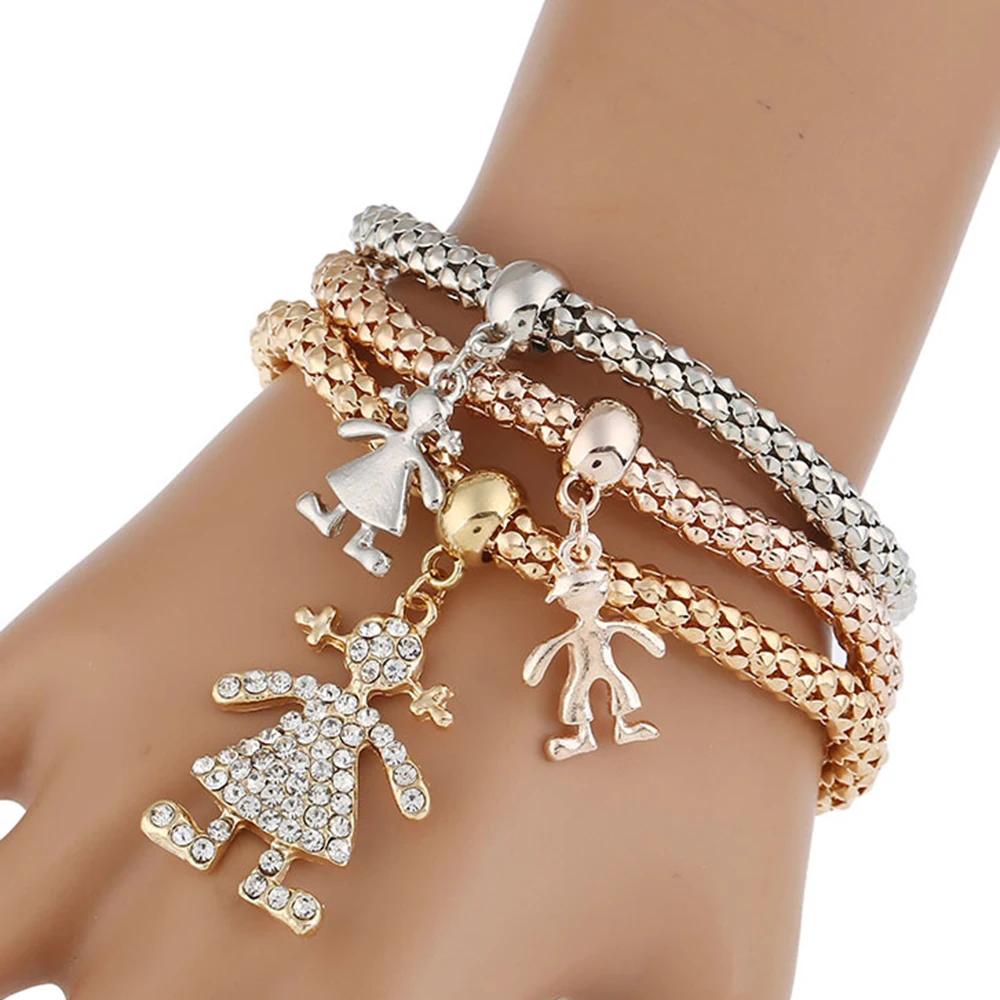 4 шт./компл. классический крест любовь замок многослойный надувной браслет набор