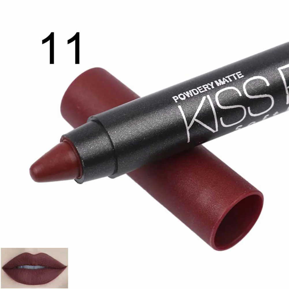 Pink Matte Kissproof Lipstick Makeup Long Lasting Effect Powdery Matte Soft Lipsticks Cosmetic Tool - Color: Pink