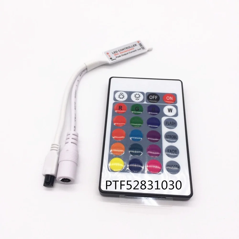 

1PCS Mini 24 keys RGB IR Remote Controller for 3528 or 5050 RGB LED strips Small RGB Controller Free Shipping