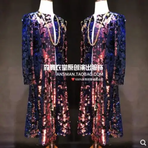 S 5XL новинка 2019 Мужская певица одежда высокое качество модный DJ DS металлический