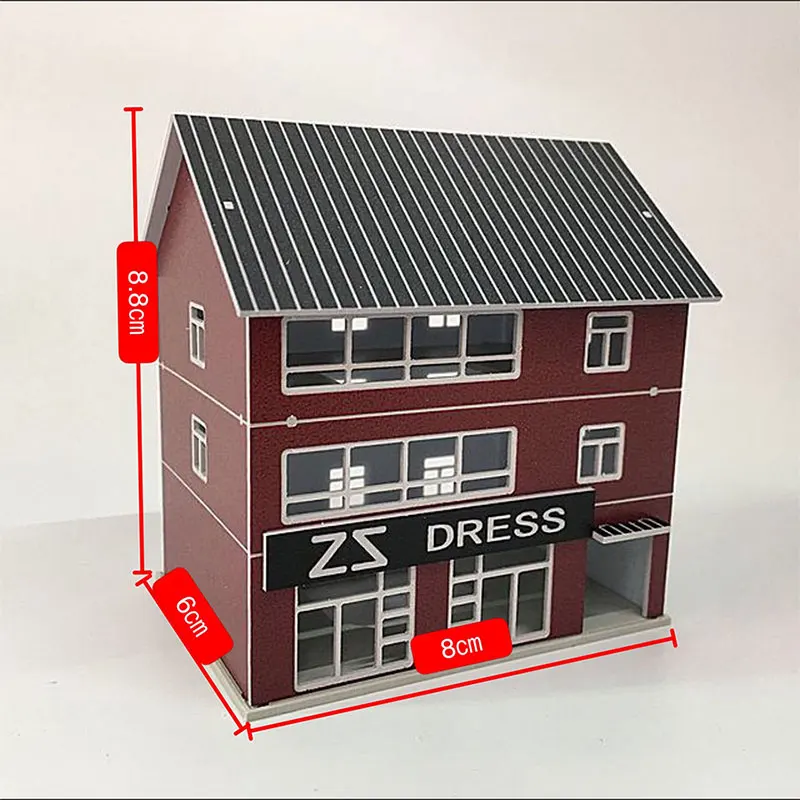 1/150 N масштаб красновато-белая женская одежда магазин Здание Модель поезда станция магазин одежды песок стол сцены украшения