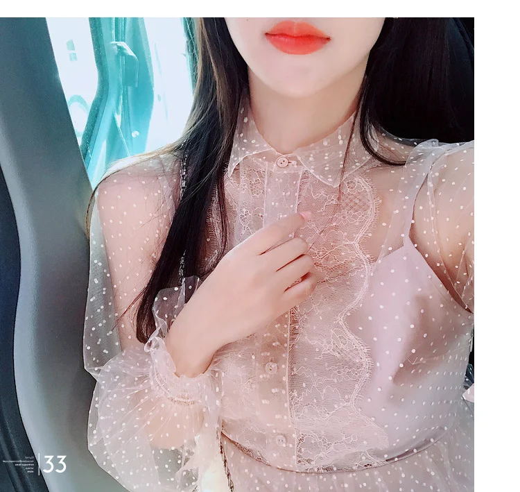 Осень 2018 новое нижнее платье Фея нежный ветер фонарь рукав экран уход машина торт