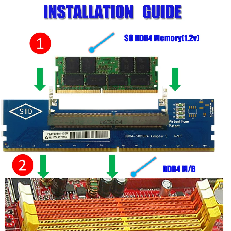 Детали компьютера DDR4 ноутбук планшетофон для настольного диаметром DIMM адаптер