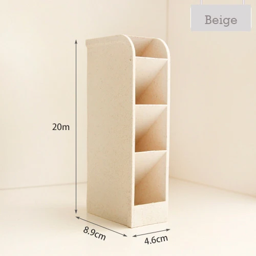 Beige 4 сетки многофункциональный настольный ящик для хранения Чехол пластиковая Кисть для макияжа косметический держатель настольный карандаш ручка органайзер для хранения мелочей - Цвет: Beige