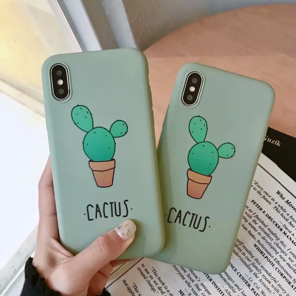 3D милый мультфильм чехол для телефона в форме кактуса iPhone 6 S плюс 7 8 X XS XR Max мягкие
