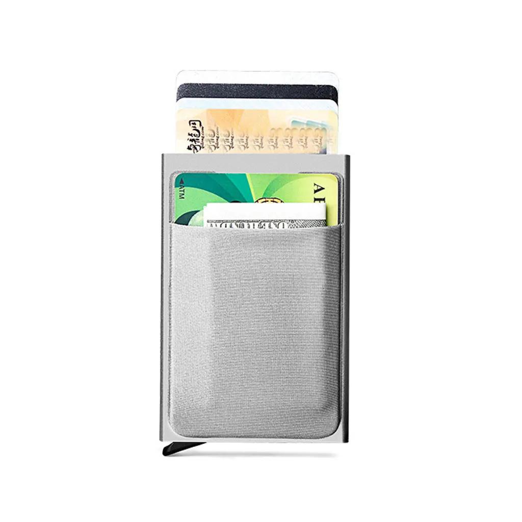 

Men Women Wallets Vintage Unise Auto Aluminium Alloy Credit Card Holder Clutch portfel damski erkek cuz dan wallet card 2019