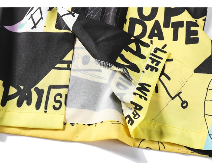 Money Shirt 2019 Лето хип хоп граффити Печать Гавайи Алоха Необычные пляжные рубашки