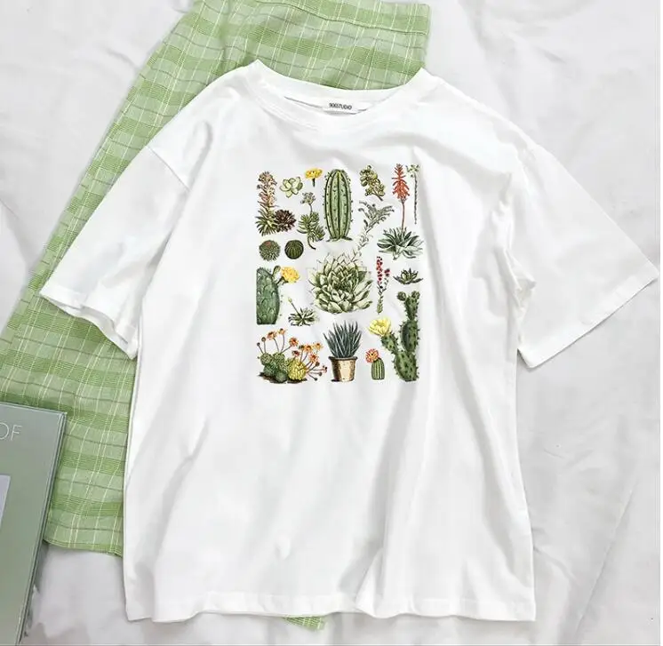 

Summer Plant Print Short Sleeve T-Shirt