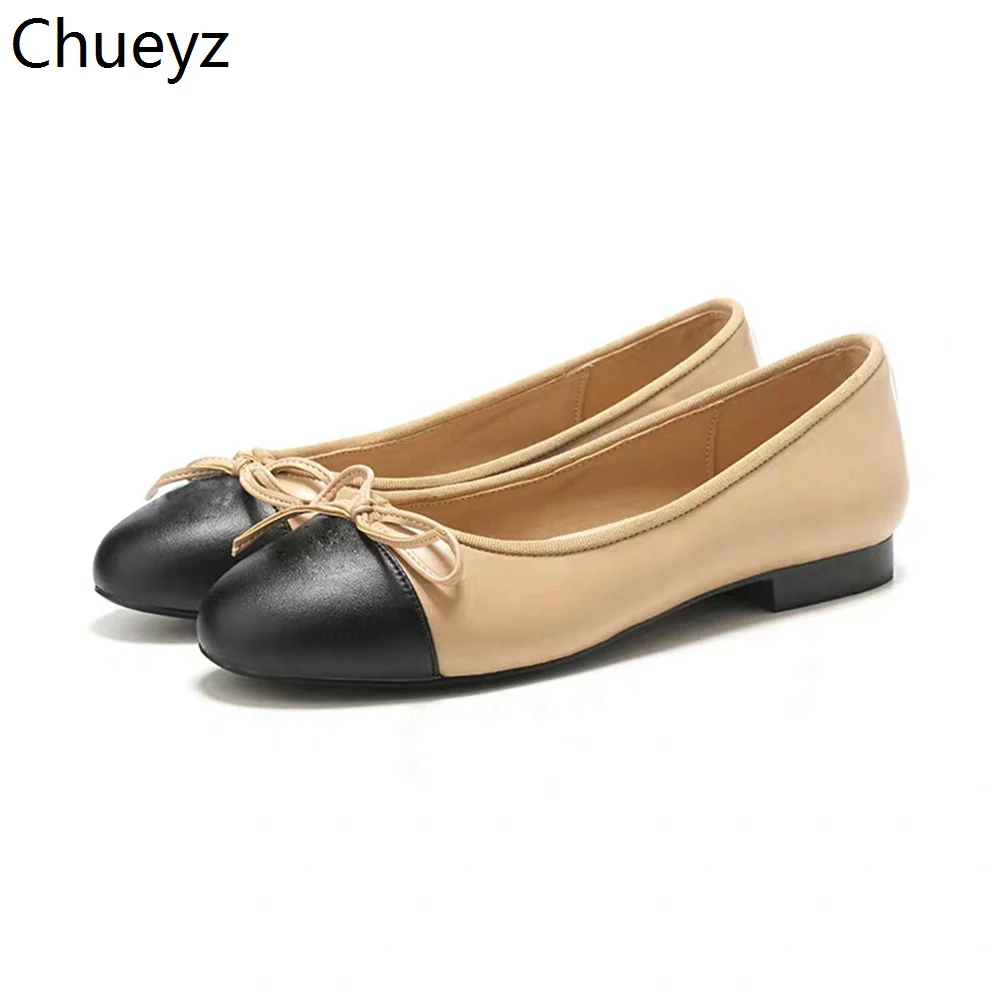 Chueyz/Весенняя модная женская обувь на плоской подошве; женская обувь из натуральной кожи с закрытым носком; дизайнерская женская повседневная обувь на низком каблуке с бантом