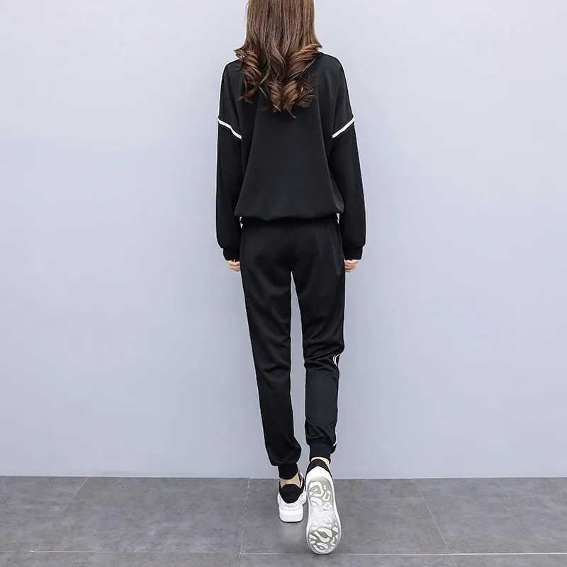 Женский спортивный костюм Fat MM Осенний Свободный Повседневный из двух предметов