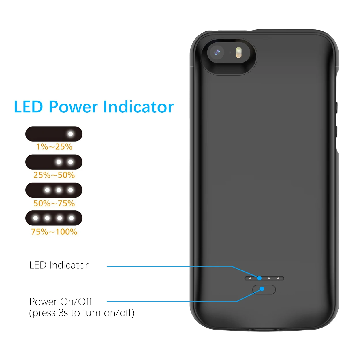 Зарядный чехол CASEWIN для iPhone SE 5SE 5 4000 мАч внешний аккумулятор 6 7 8 X с аккумулятором |