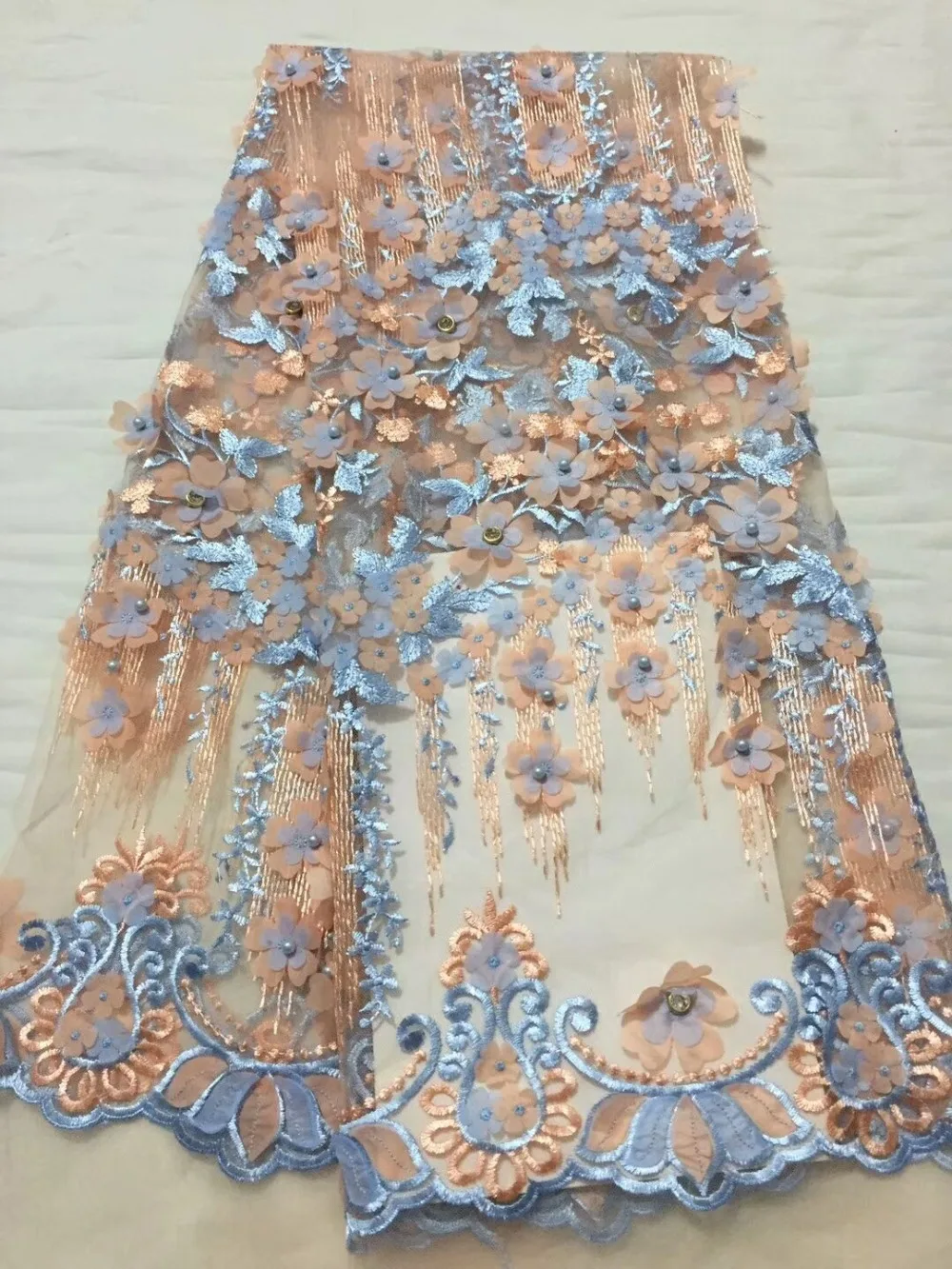 

African Laces Fabric Embroidered nigerian Guipure French Lace Fabric High quality 2018 African French Net Lace Fabric CDN162