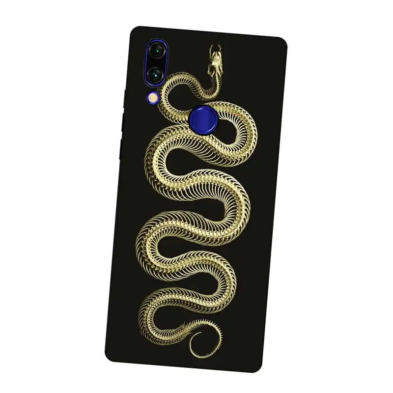 N437 The Snake Black Silicone Case Cover For Xiaomi Redmi Note 3 4 4X 5 5A 6 7 Pro Global |