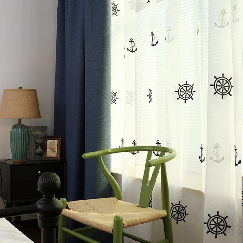 Мультяшная Милая Штора для мальчиков детская комната пиратский корабль вышитая