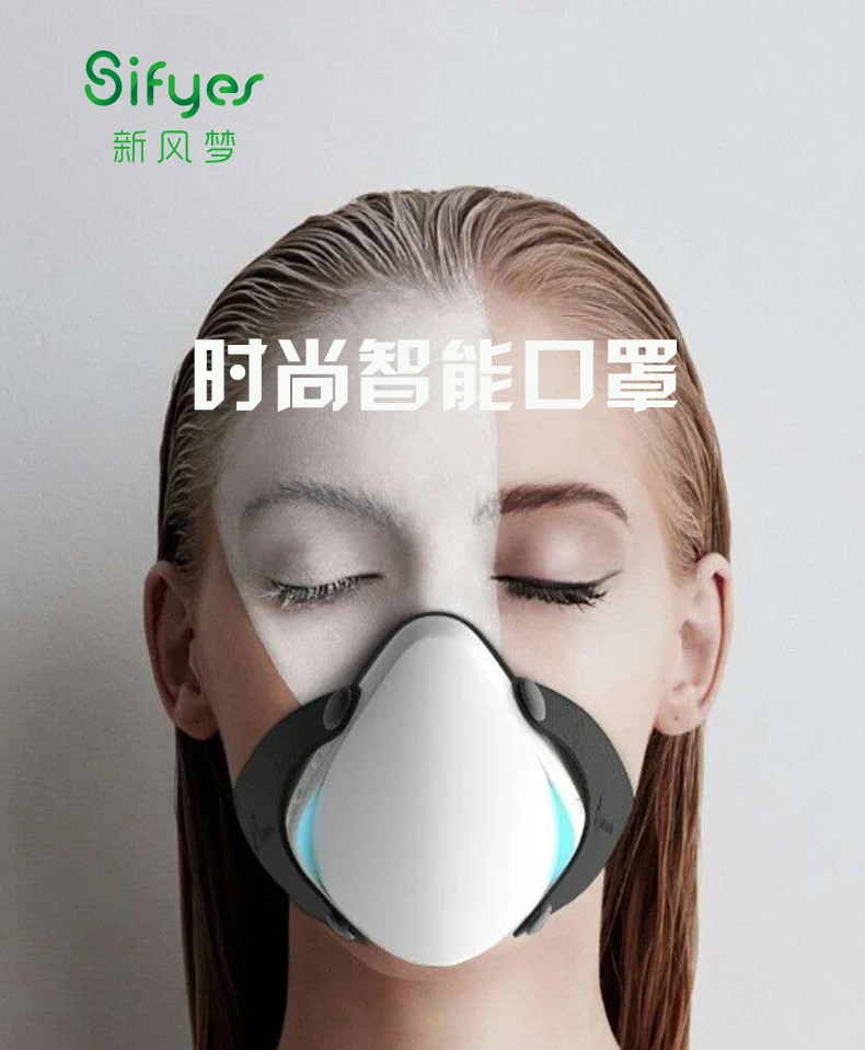 Anti-fog Electric mask+2pcs filter paper pm2.5 Formaldehyde Activated carbon Dust odor Secondhand smoke Air supply Breathable | Красота и