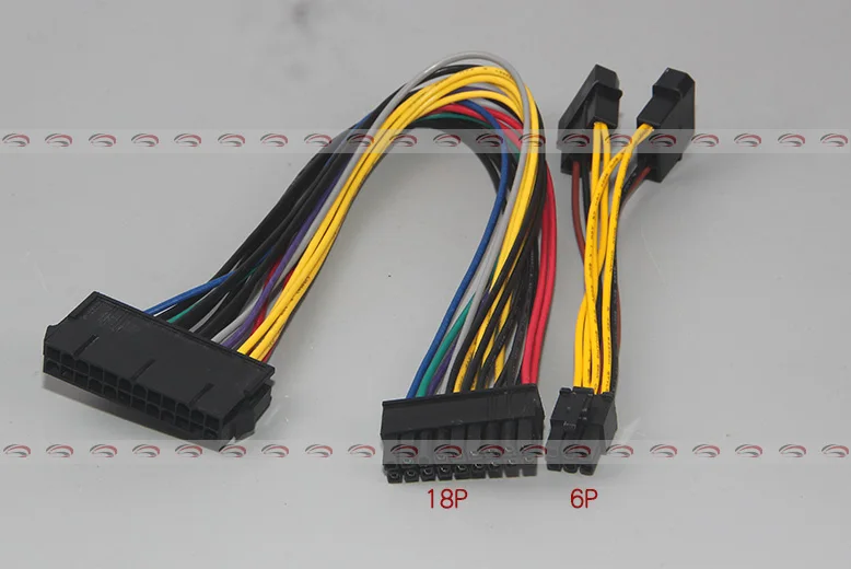 10 шт./лот ATX 24Pin к 18Pin + двойной IDE Molex 6Pin конвертер адаптер Кабель питания Шнур для HP