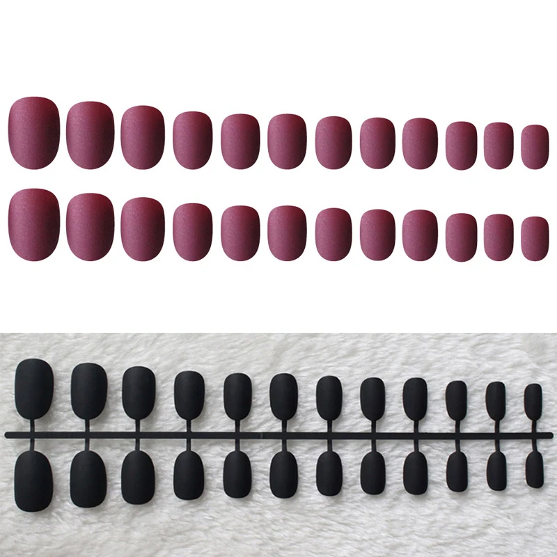 Накладные ногти с матовым покрытием 24 шт./компл. матовые короткие Круглые