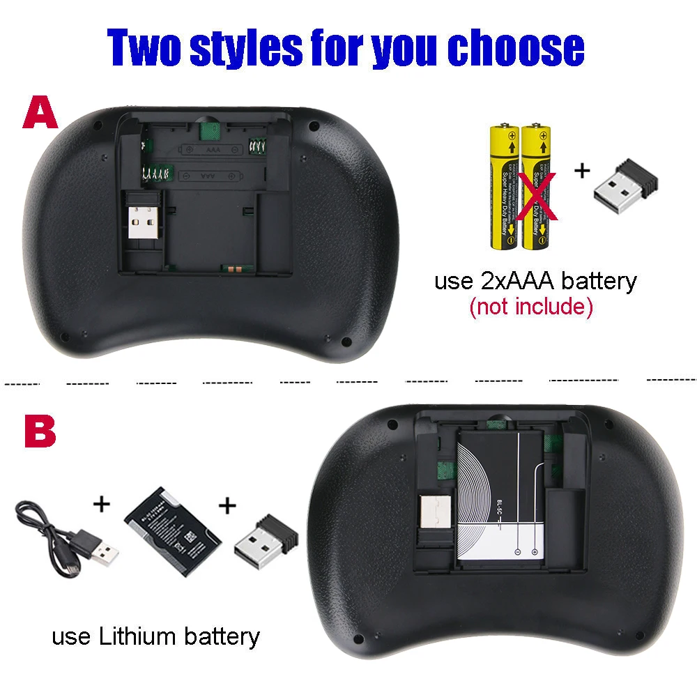 7 цветов с подсветкой I8 Мини испанская Беспроводная клавиатура мышь 2,4 ГГц USB клавиатура для ноутбука Smart tv Английский Русский с тачпадом