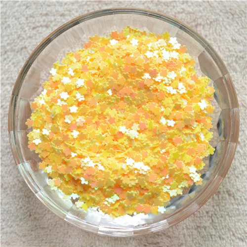 Yellow Ab Новые разноцветные 30 г 3 мм Lovel в форме цветка ПВХ свободные блестки пайетки Искусство Маникюр/для женщин Diy/свадебные конфетти украшения - Цвет: Yellow Ab