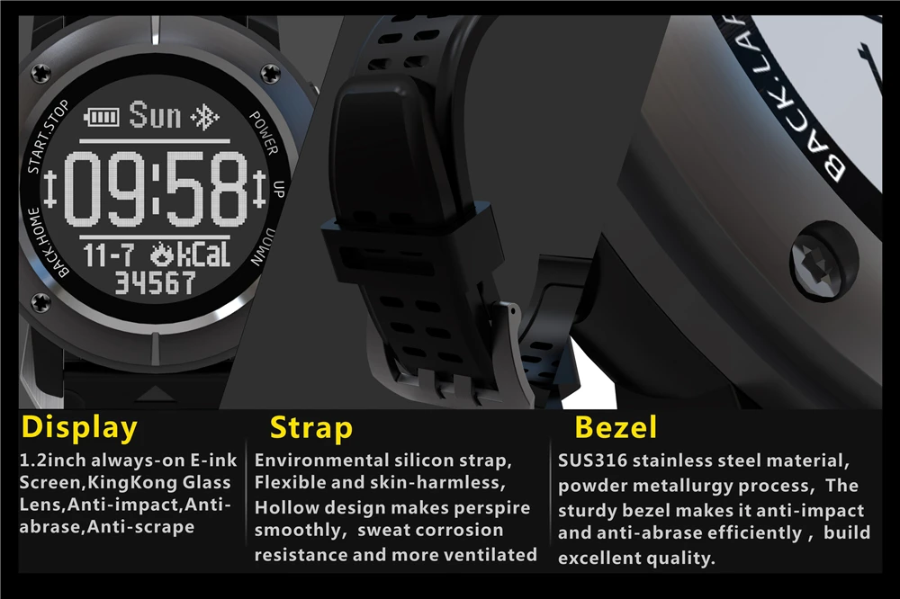 UW80C Bluetooth Смарт часы OLED 1,2 дюймов водонепроницаемый монитор сердечного ритма gps термометр компас