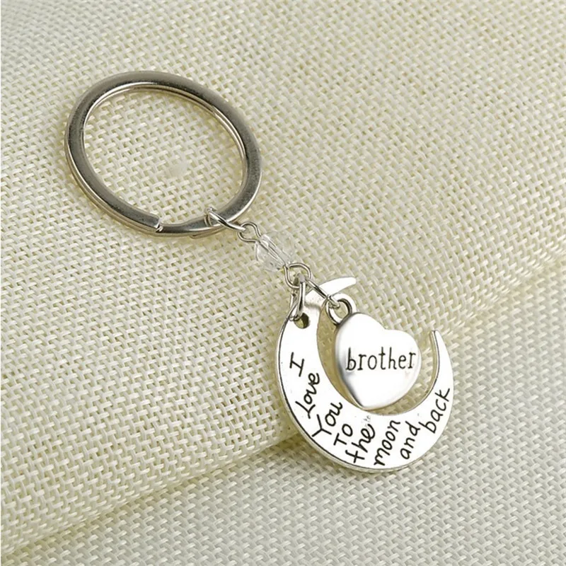 MISANANRYNE Sliver Color Alloy Keychains Mom I Love You To the Moon and Back Creative Heart Shape Key Chain Bag Pendant | Украшения и