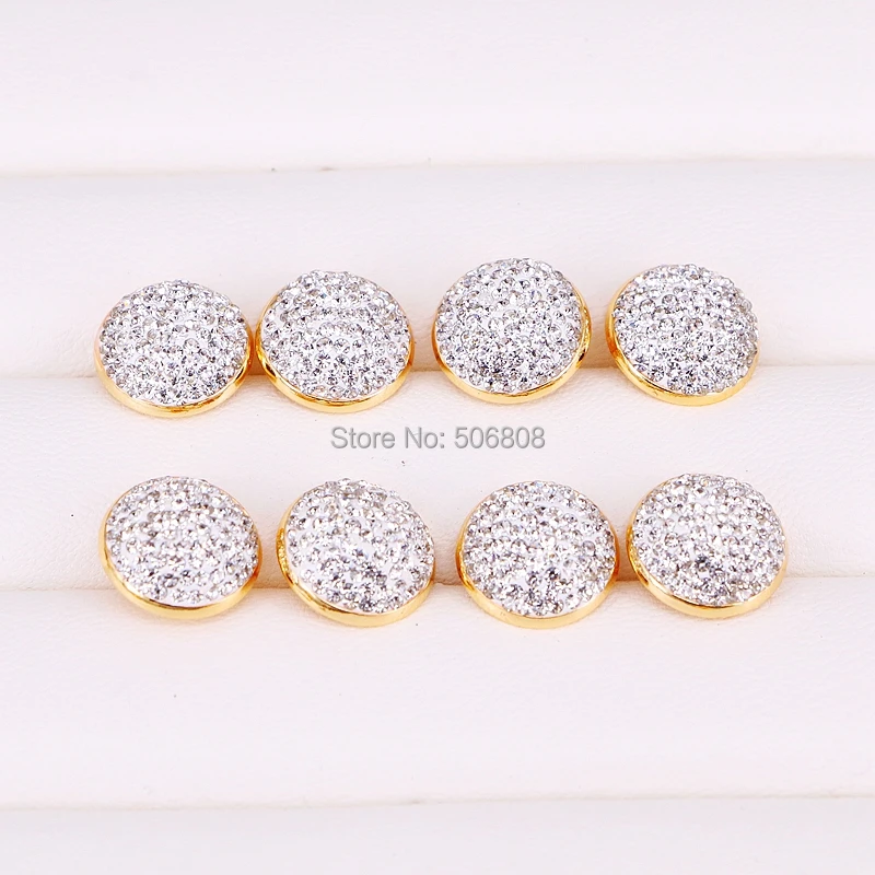 10 Pairs ZYZ296-8921 Gold color stud earrings pave rhinestone fashion jewelry | Украшения и аксессуары