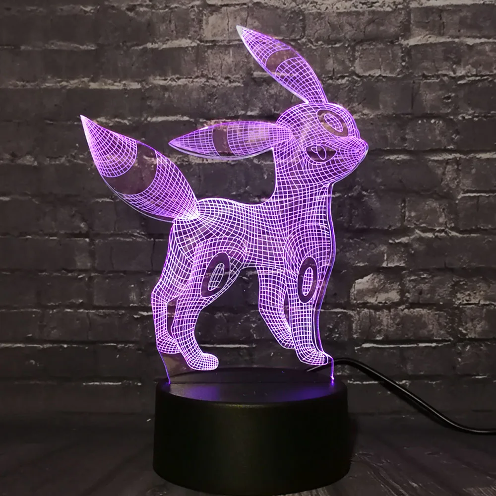 Новинка 2019 lamparas Pokemon Go Action 3D RGB лампа Pikachu Dragon Pokeball Ball Umbreon Bay подарок ночник LED |