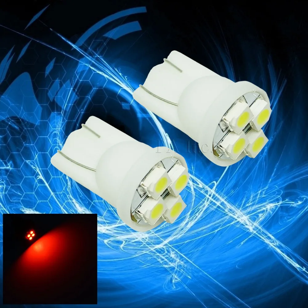 PA LED 10 шт. x Dashboard T10 #555 4SMD 3528 автомобильная лампа Светодиодная 12 В Цвет Красный |