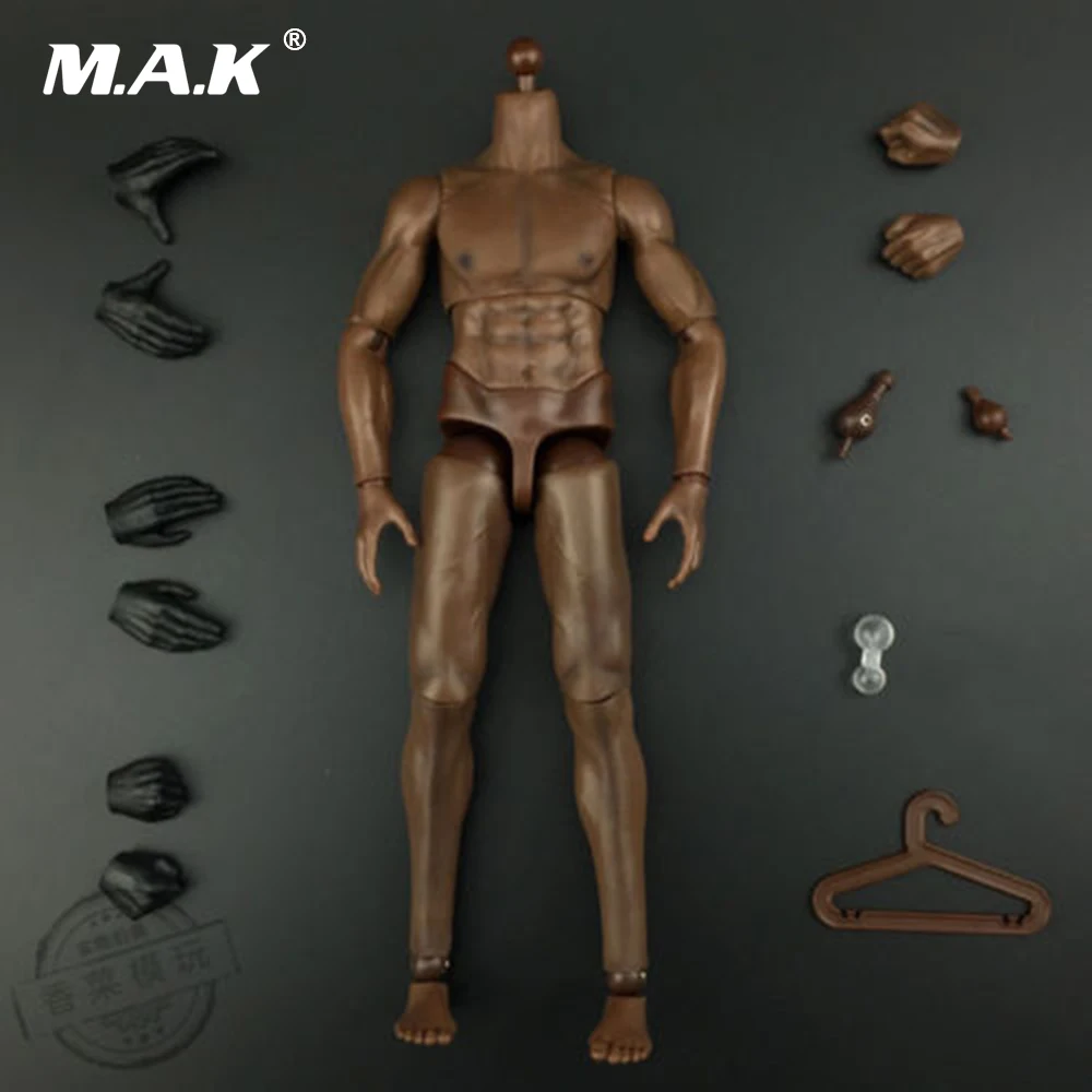 12 дюймов мужской сильные тела коричневый Цвет для 1/6 голова лепить|body 12|body 1/61/6 body |