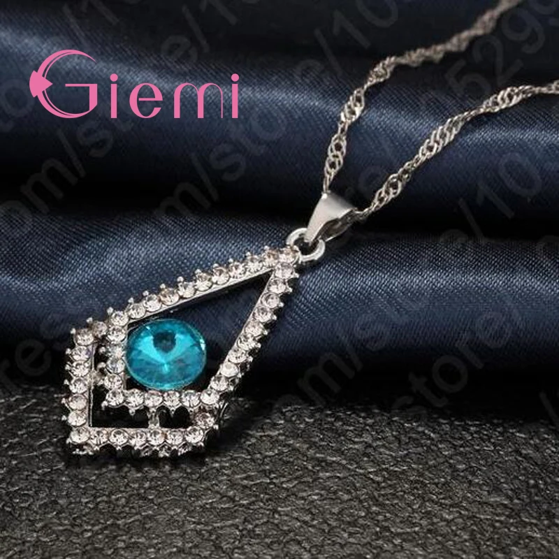 Хорошая продажа озеро синий кубический цирконий Твердые 925 Висячие серьги из