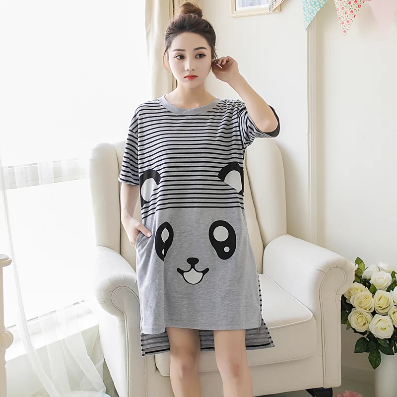 

Summer Cotton Women Nightgown Female Cute Sleepwear Pregnant Lady Sleepshirt & Casual Home Clothes M-5XL Nightgown